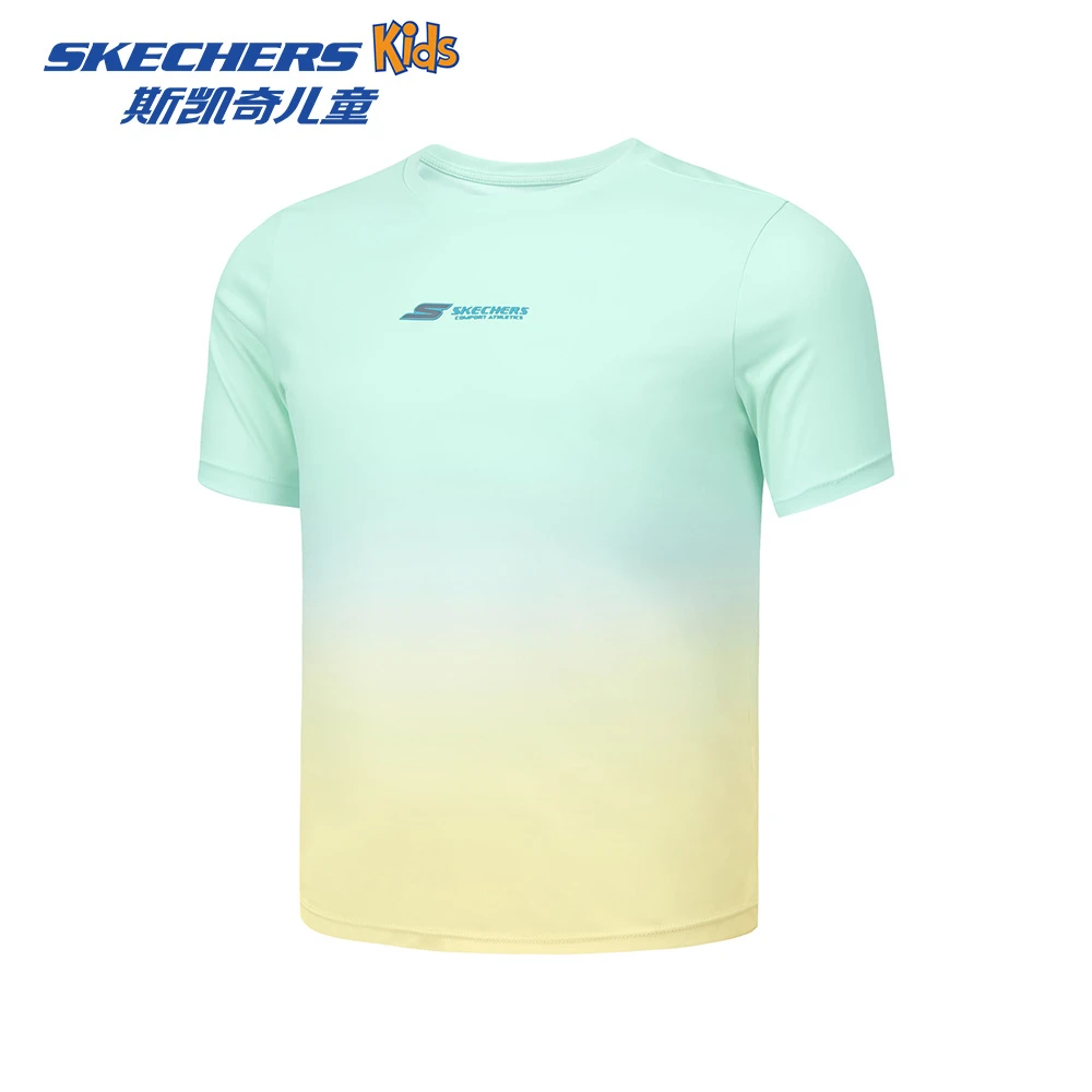 【斯凯奇】斯凯奇童装男女童中大童夏季舒适时尚短袖P225K100 DB