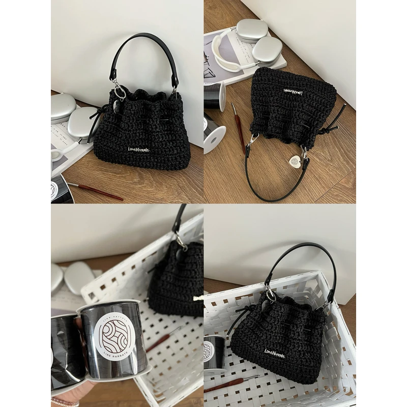 LineNarate 气质抽绳饺子棉草包（材料包非成品）