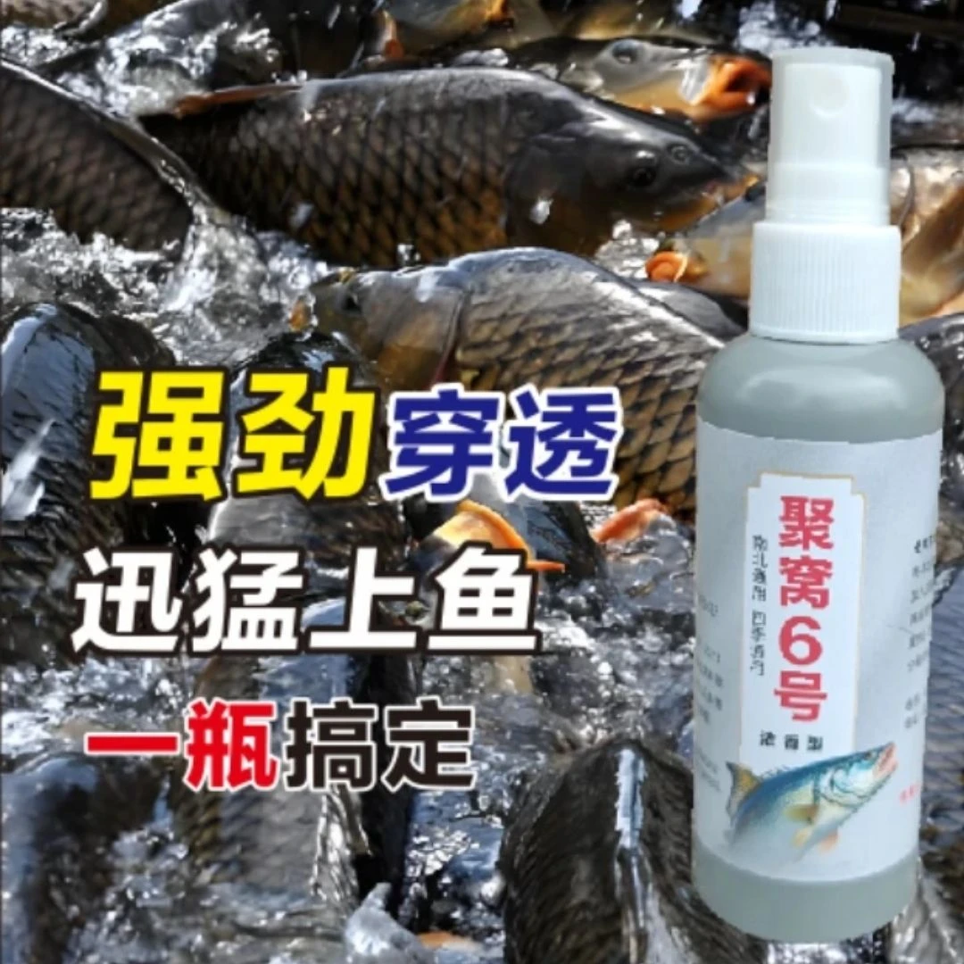 钓鱼饵料鲫鲤草鳊青鲢鳙翘嘴适用聚窝6号100ml/瓶效果好