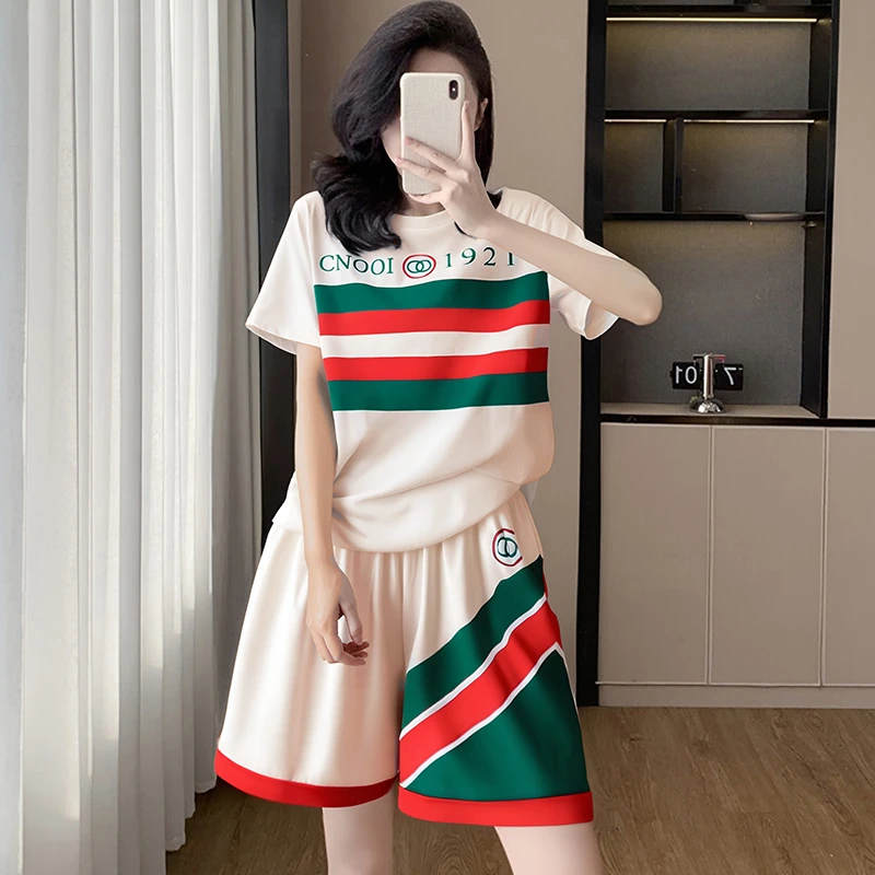 【粉丝专属】2件套夏季女短袖短裤宽松圆领休闲套装265