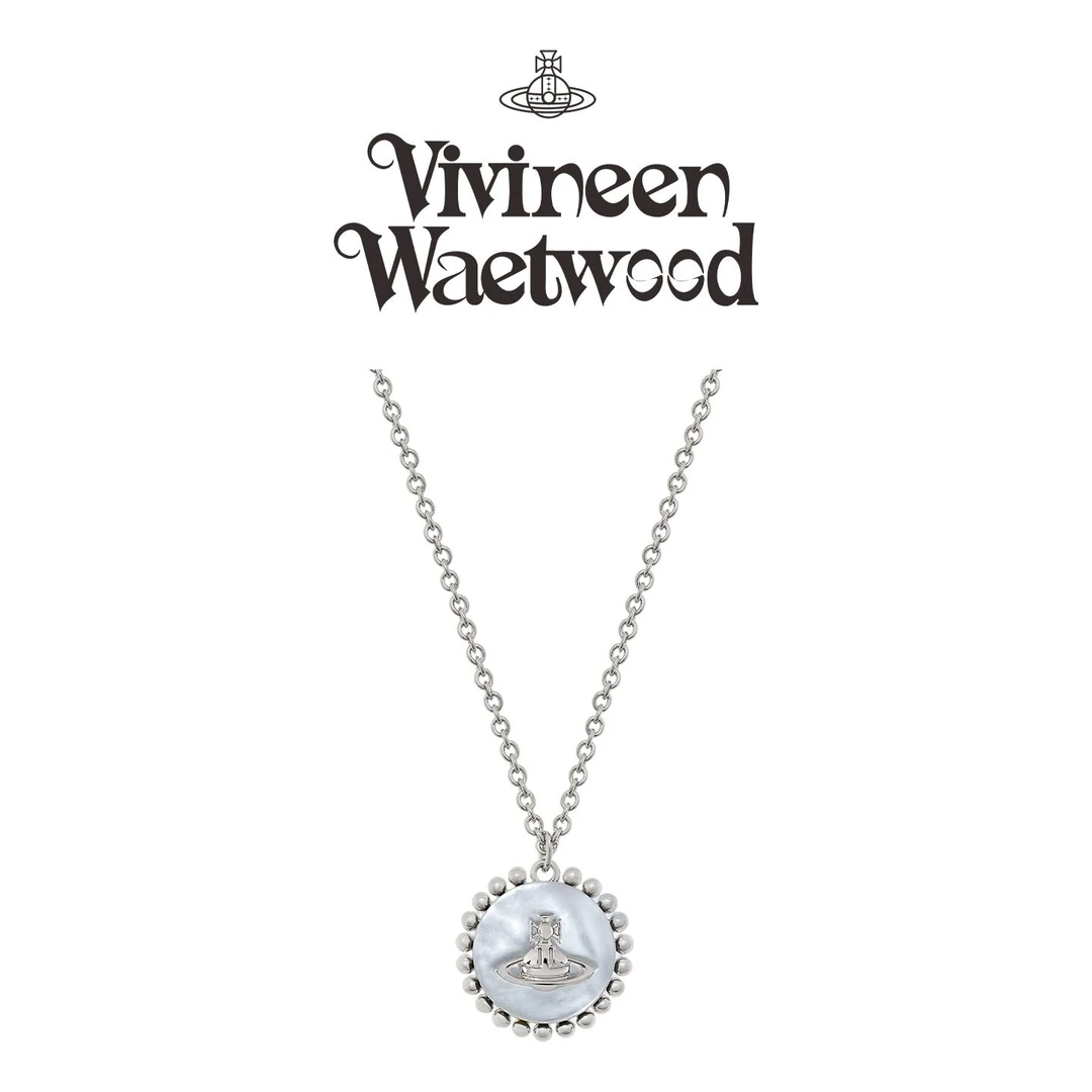 Vivireer Waetwssd 正品 土星圆形贝母项链