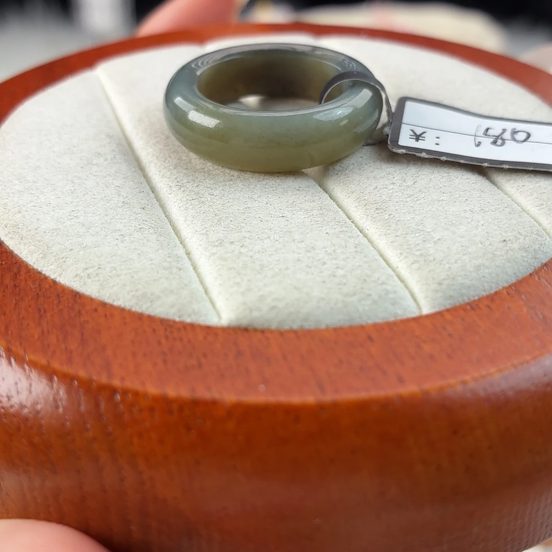 和田玉未镶嵌戒指r22飘糖飘青花蓝糖轮胎18.3