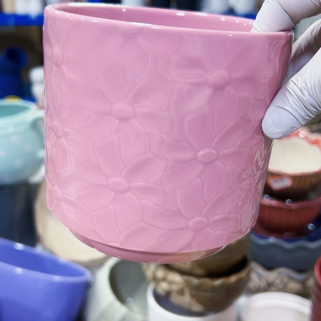 有孔，外贸尾单陶瓷花盆凑单10米包邮