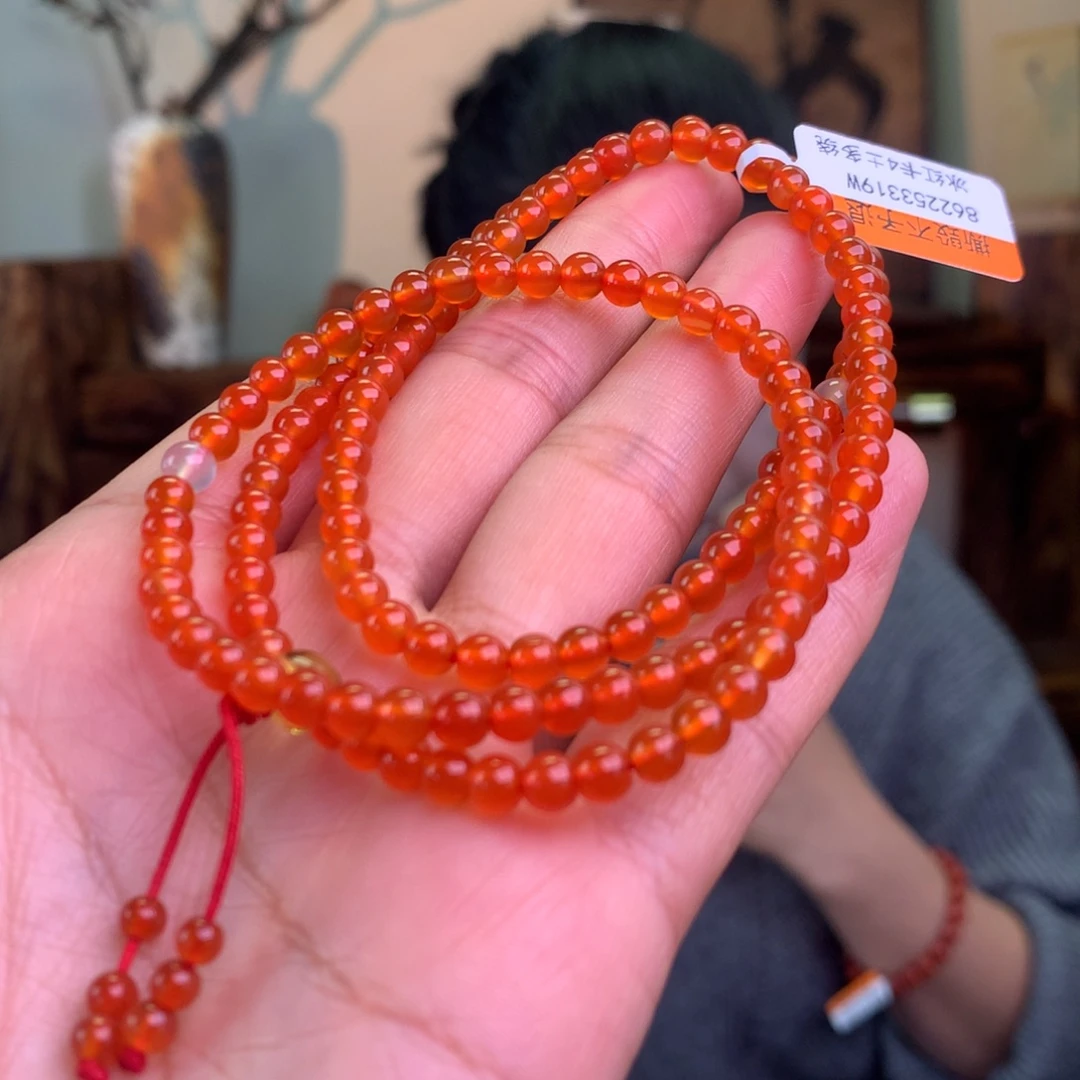 南红玛瑙未镶嵌南红玛瑙河湾冰红卡4，超高荧光