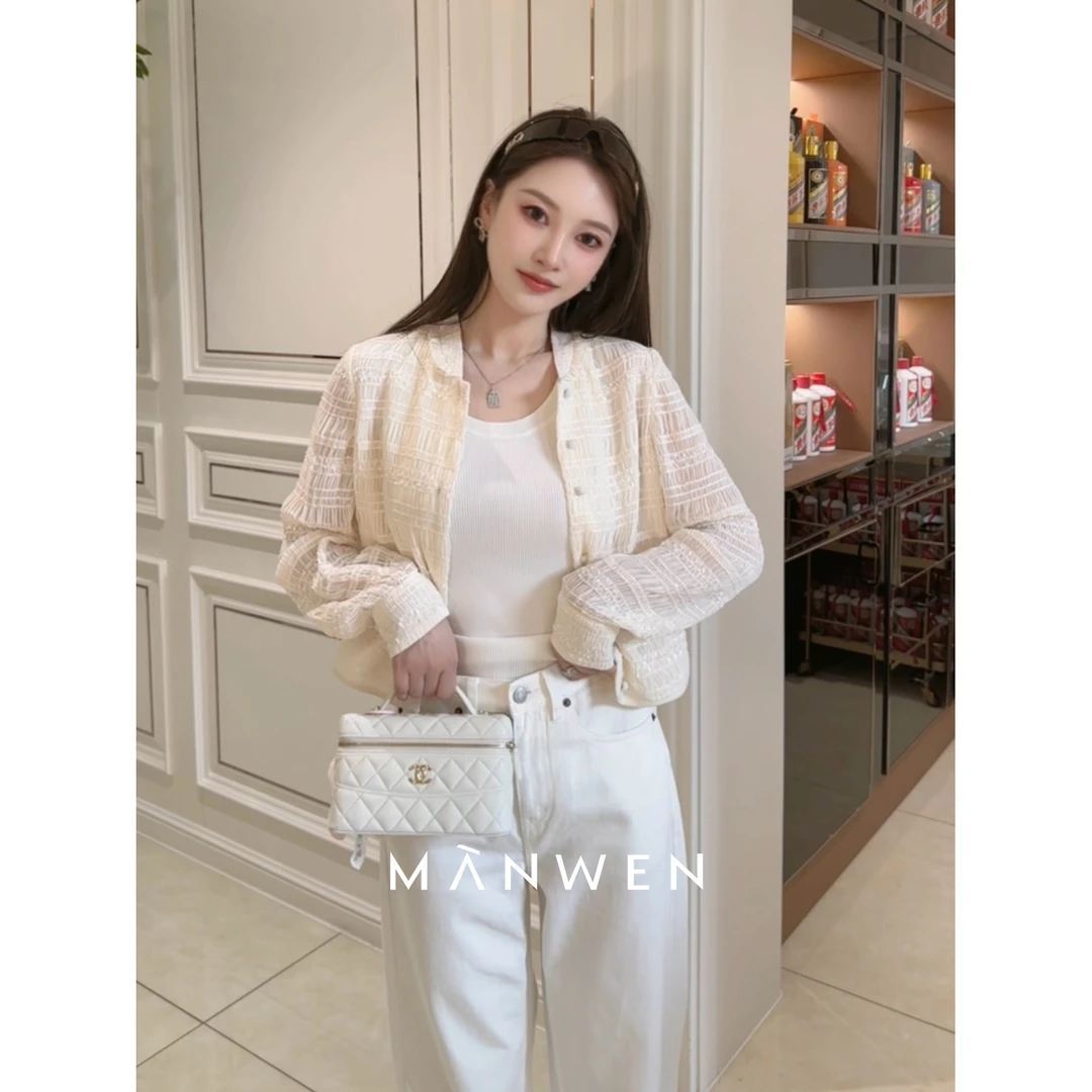 【曼文kiki】“栀夏”精致层次感压褶设计衬衫 25S322