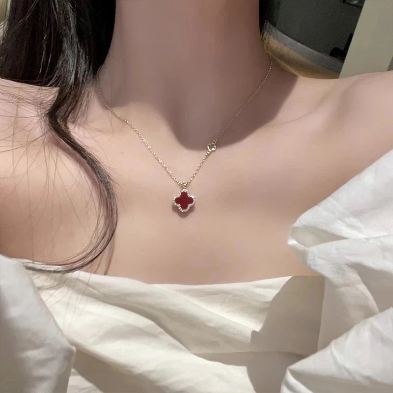 链子925银 【圣诞礼物】幸运四叶草银项链女款轻奢锁骨链生日送女友