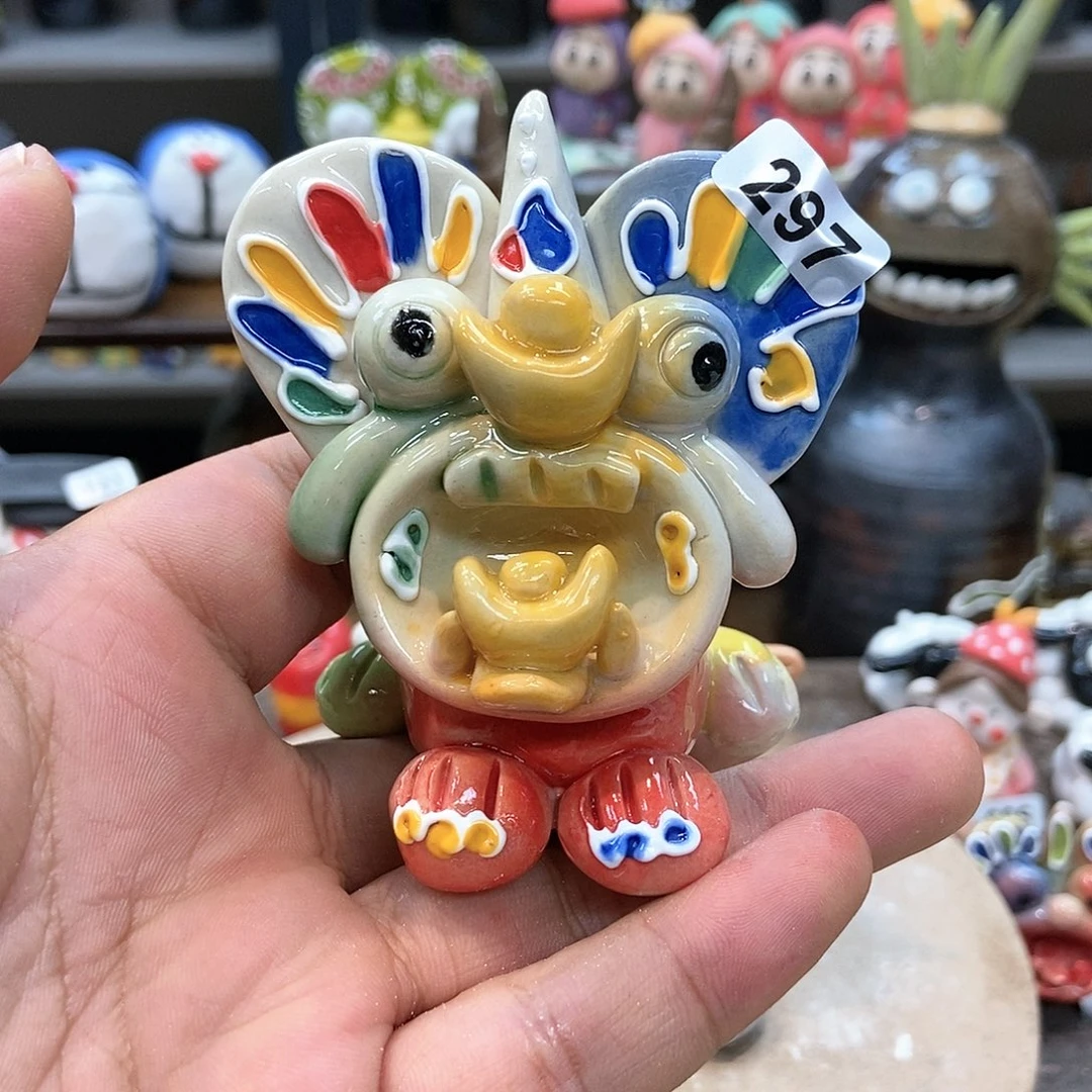 摆件直播间手工抽象陶瓷摆件297