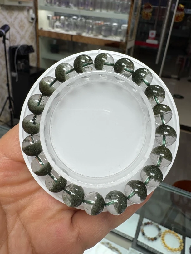 天然巴西绿幽灵聚宝盆手链