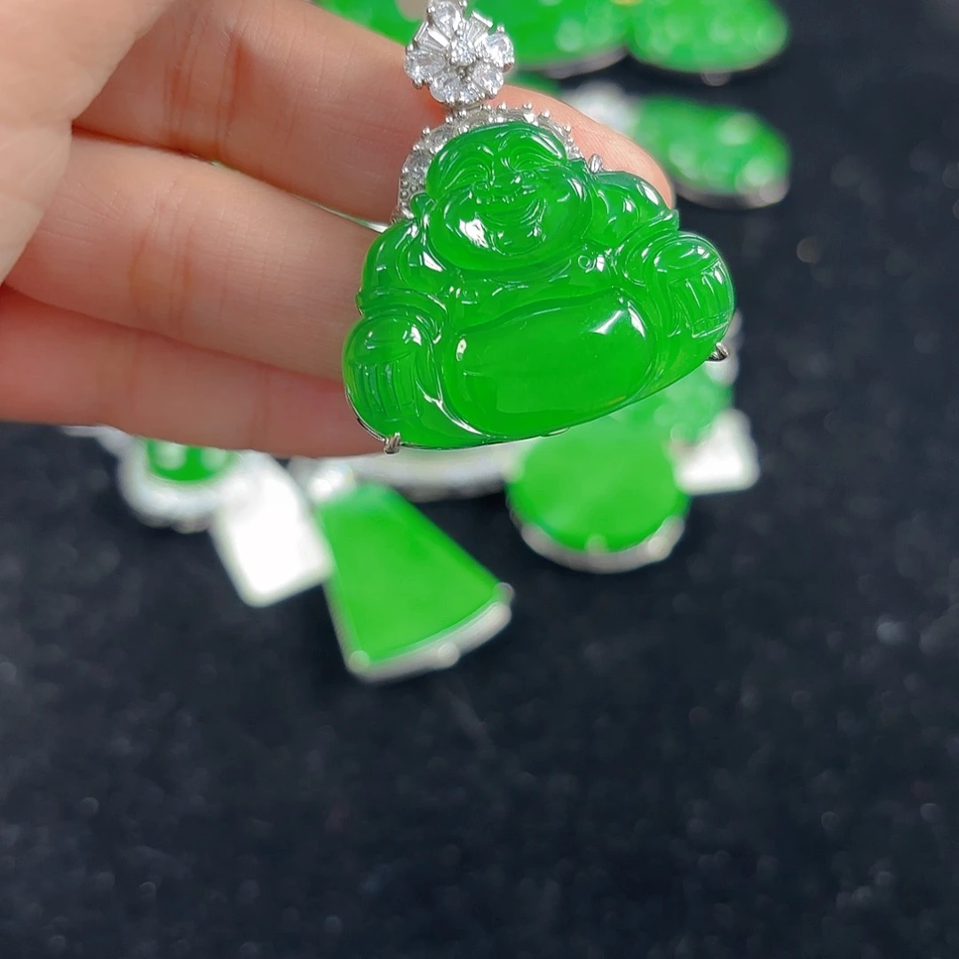 翡翠银S925镶嵌吊坠(不含链)