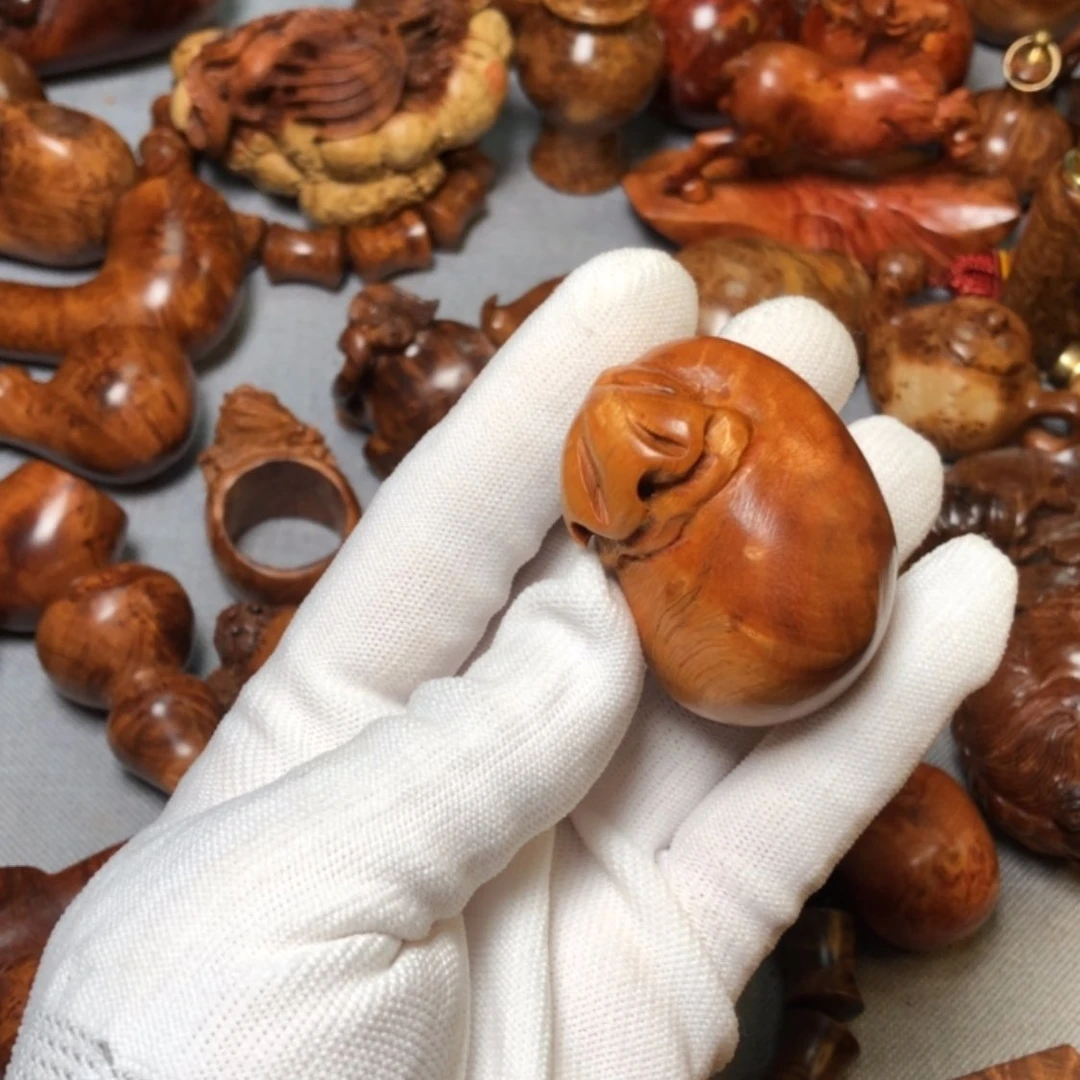 【闪购商品】木麻梨疙瘩火琉璃手把件