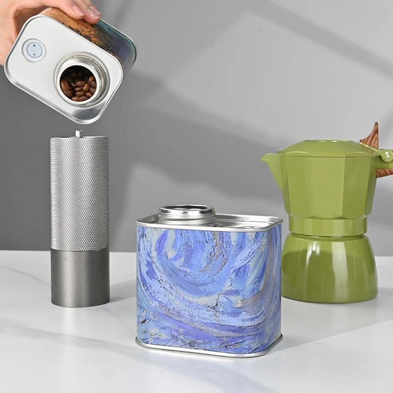 创意便携马口铁咖啡豆密封罐食品级储存保鲜彩色储物罐
