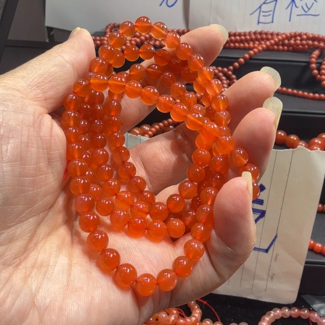 清***客南红玛瑙未镶嵌颈饰