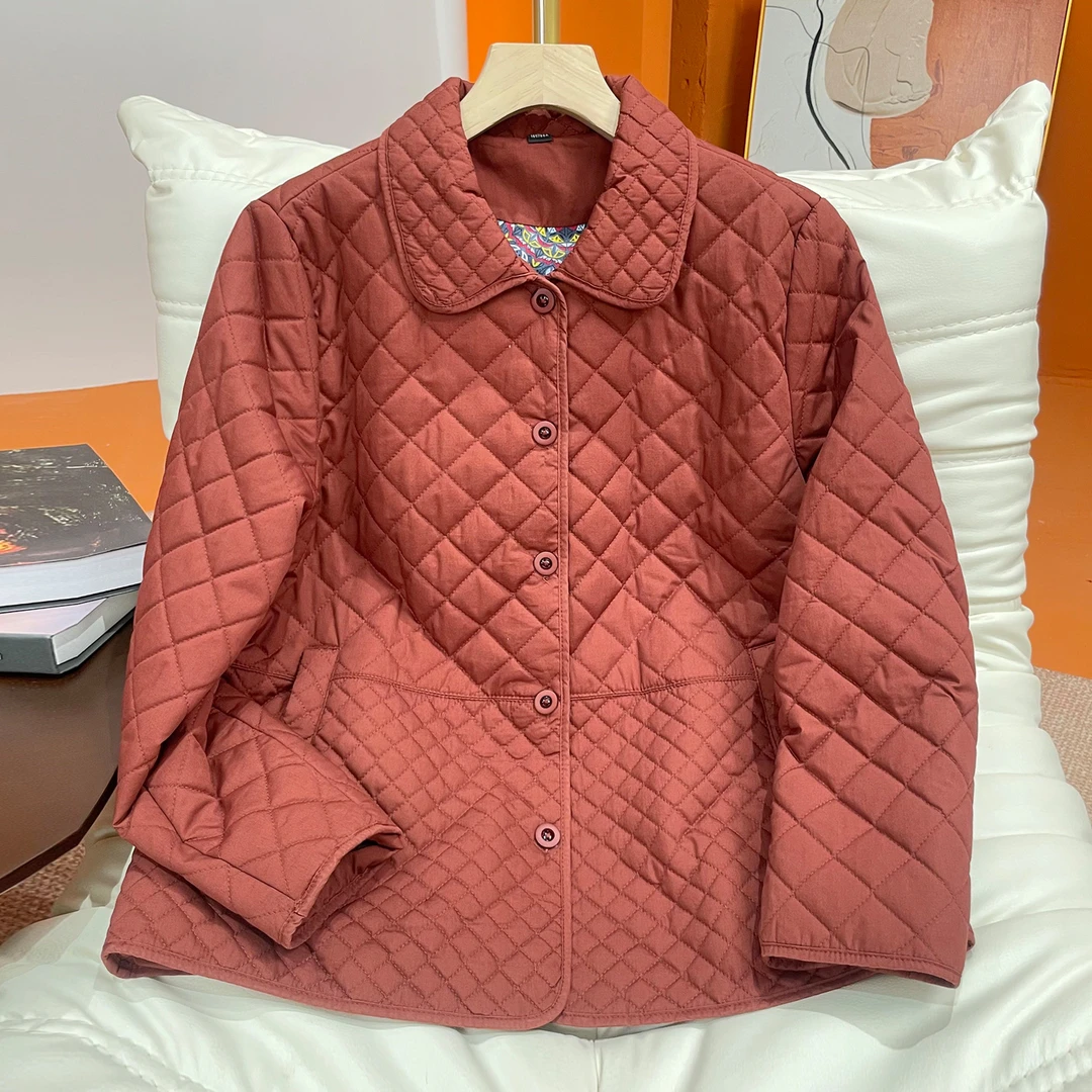 奶奶秋装夹克上衣中老年人妈妈春秋天宽松夹棉薄外套老太太衣服女
