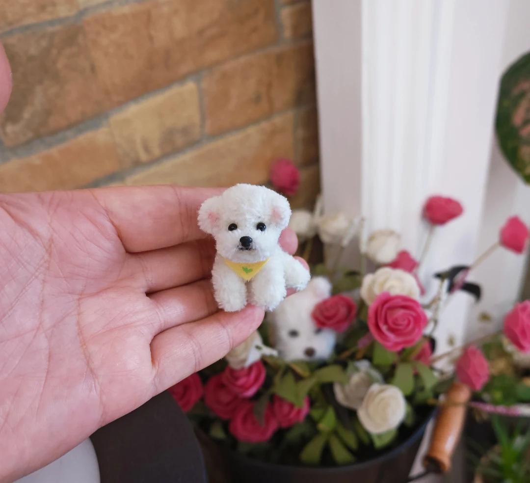（直播间选款）迷你扭棒小狗2～3厘米精美装饰款手机挂件摆件送挂绳