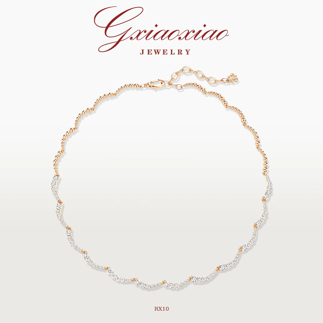 G XIAOXIAO 镀K金 项链 【月亮湾】气质时尚简约百搭项链 RX9 RX10