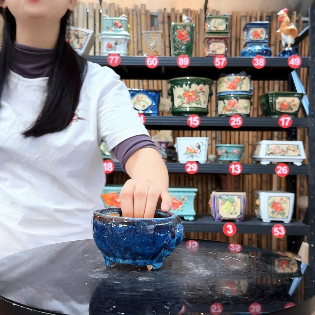 7238石湾瑕疵窑变随机外口10内深5