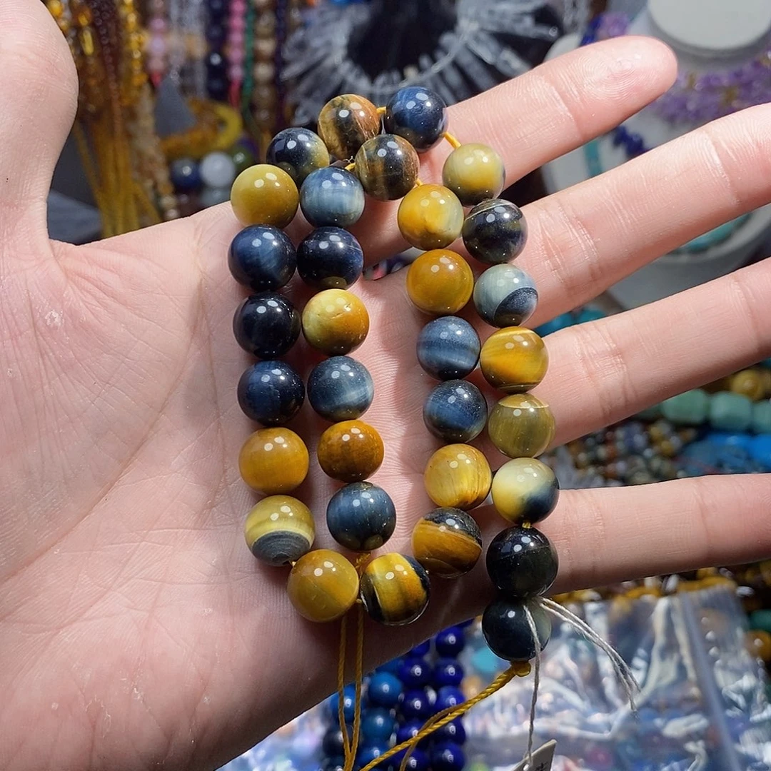 石英质玉未镶嵌，A品梦幻虎眼12mm，
