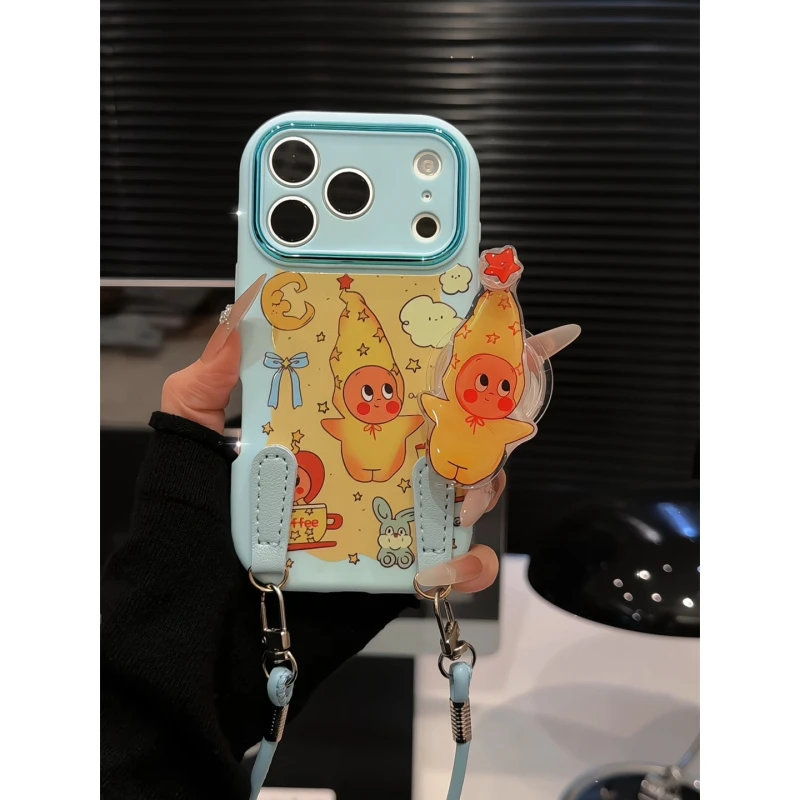 云朵星星人适用苹果17pro手机壳16pm小胖妹华为p80小众oppo小米15