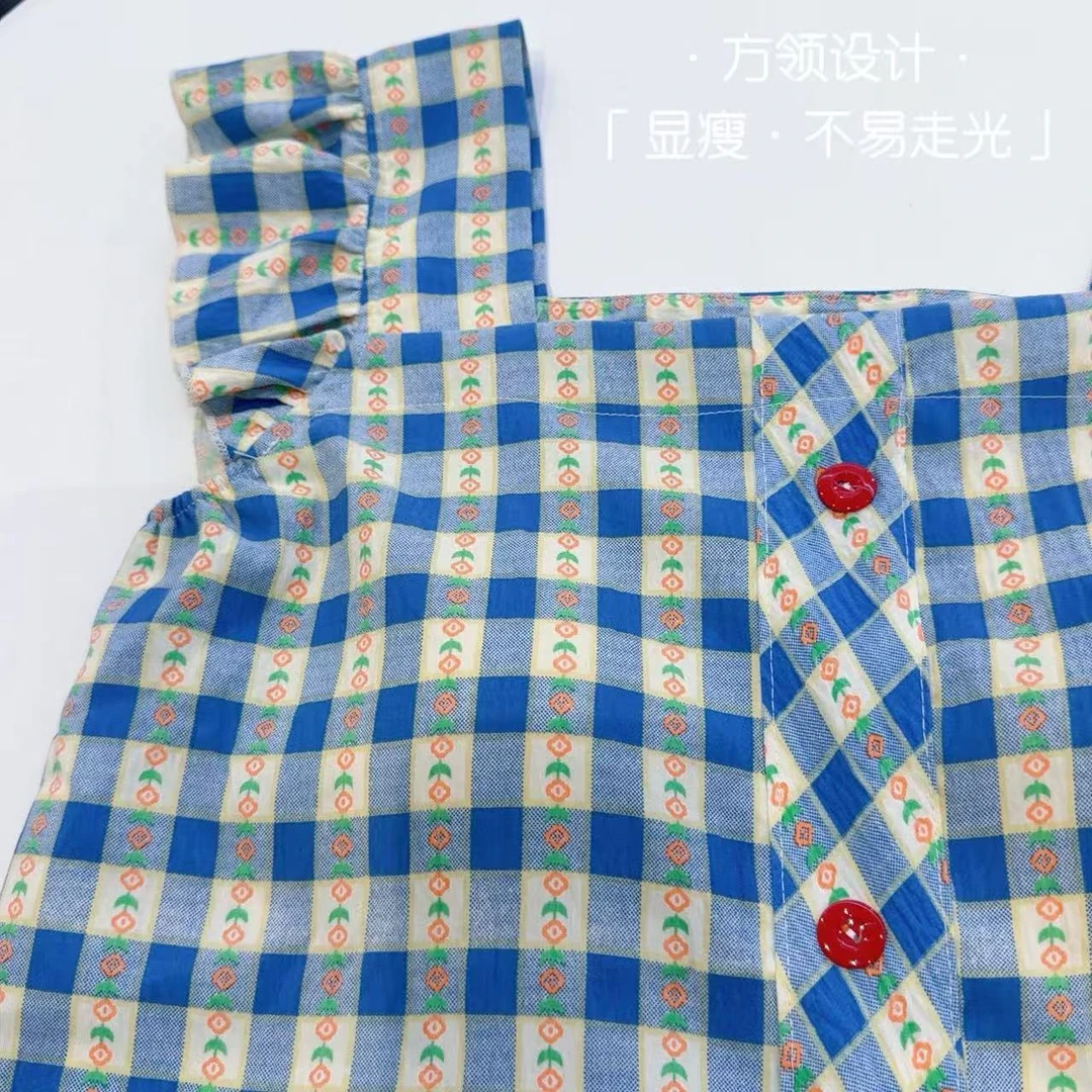 【海盐】夏季带杯垫三件套小飞袖睡衣女款2025爆款可外穿套装2259