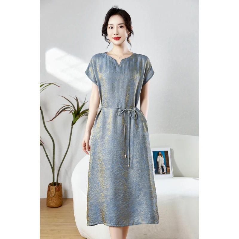 (M海兰兰） 时尚轻奢亲肤透气中长款连衣裙