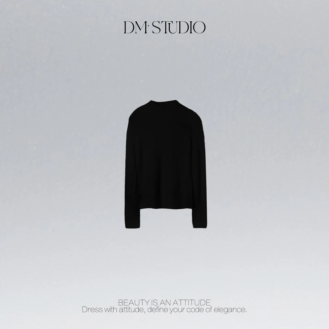 DEDM•STUDIO/气质极简修身100%羊毛长袖针织上衣2509ZZS/80-2502