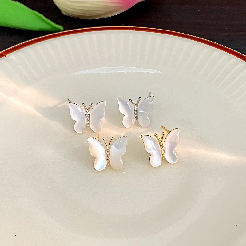 黄铜贝壳耳饰 气质时尚耳环耳饰简约小众复古饰品轻奢设计感精致