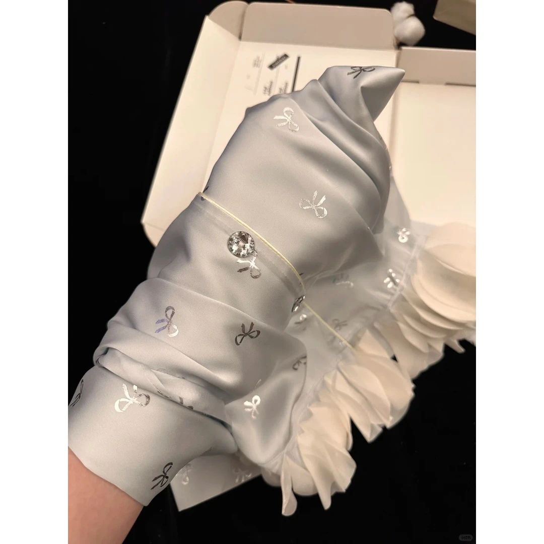 【DMXJ大梦想家】网红蕾丝花边冰丝带胸垫睡衣女春秋吊带长袖家居服