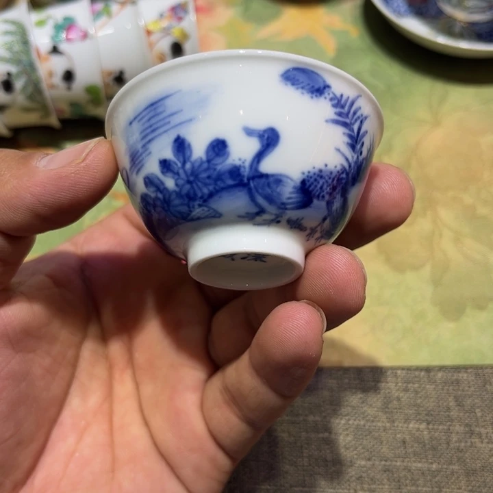 清***味纯手绘精品盖碗杯