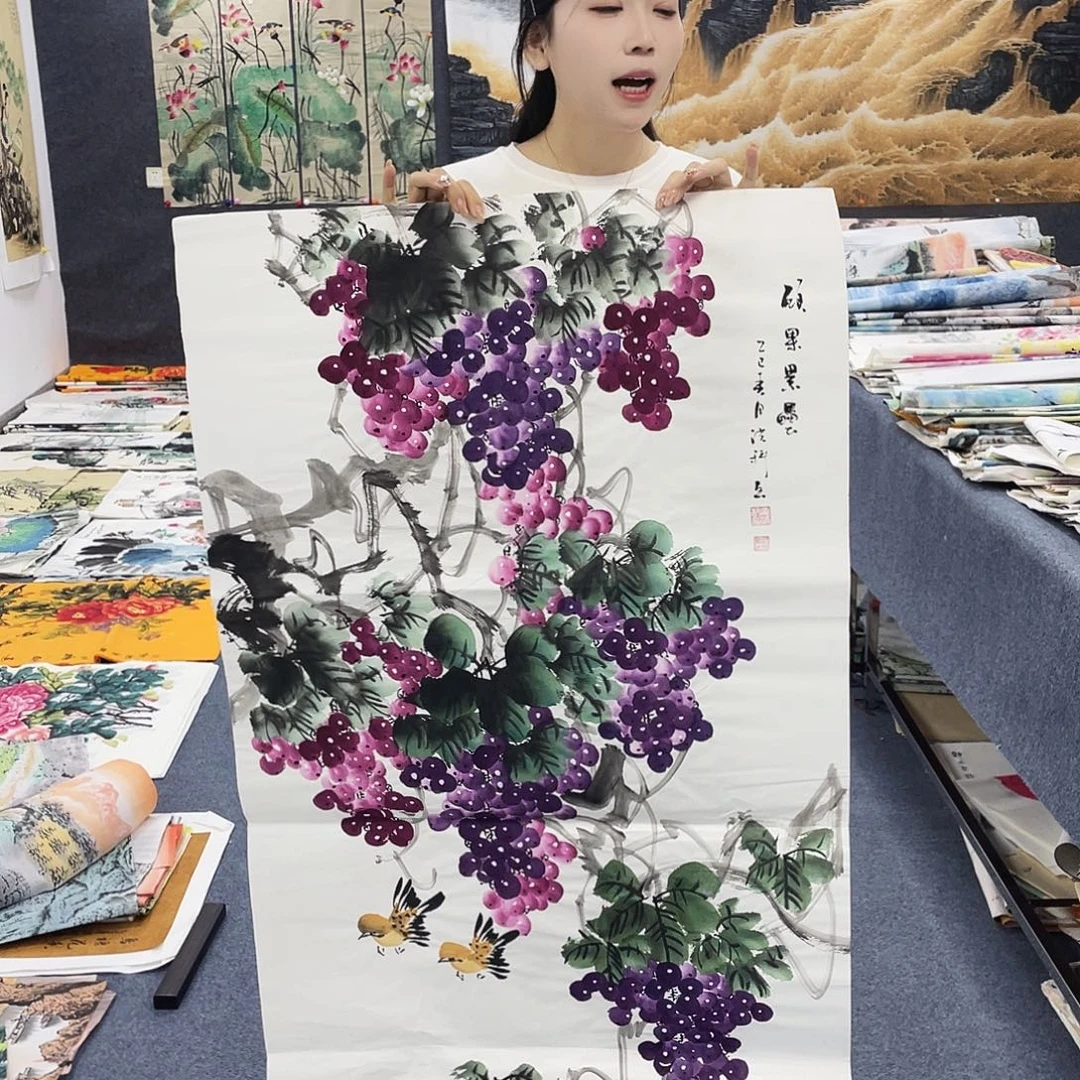 国画作品小姐姐放漏…
