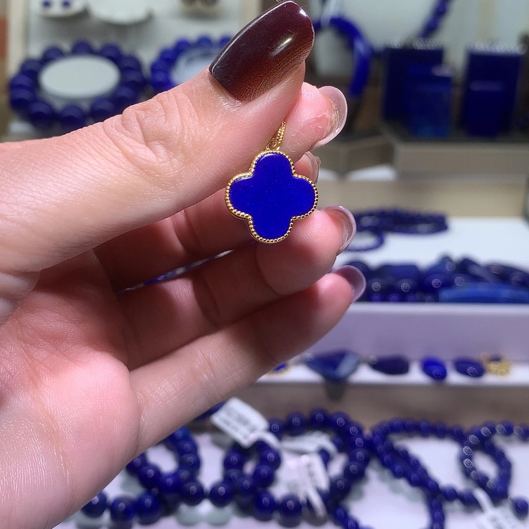 青金石合金天然原矿吊坠