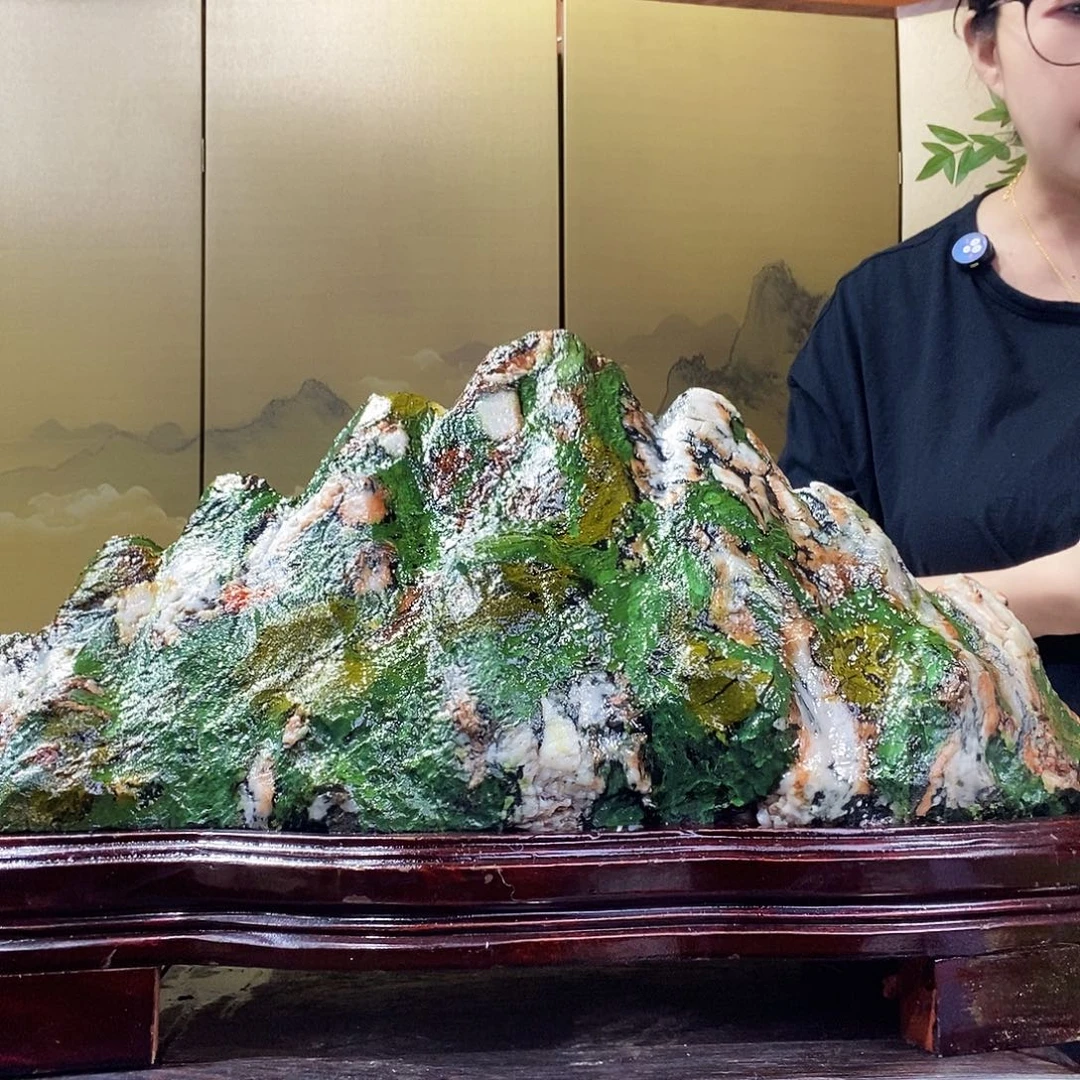 石材山水画作品摆件