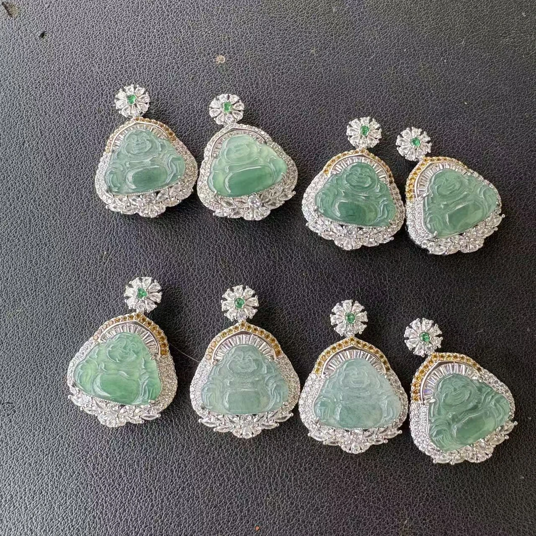 天然a货翡翠蓝水佛公吊坠-c509-多样性发一