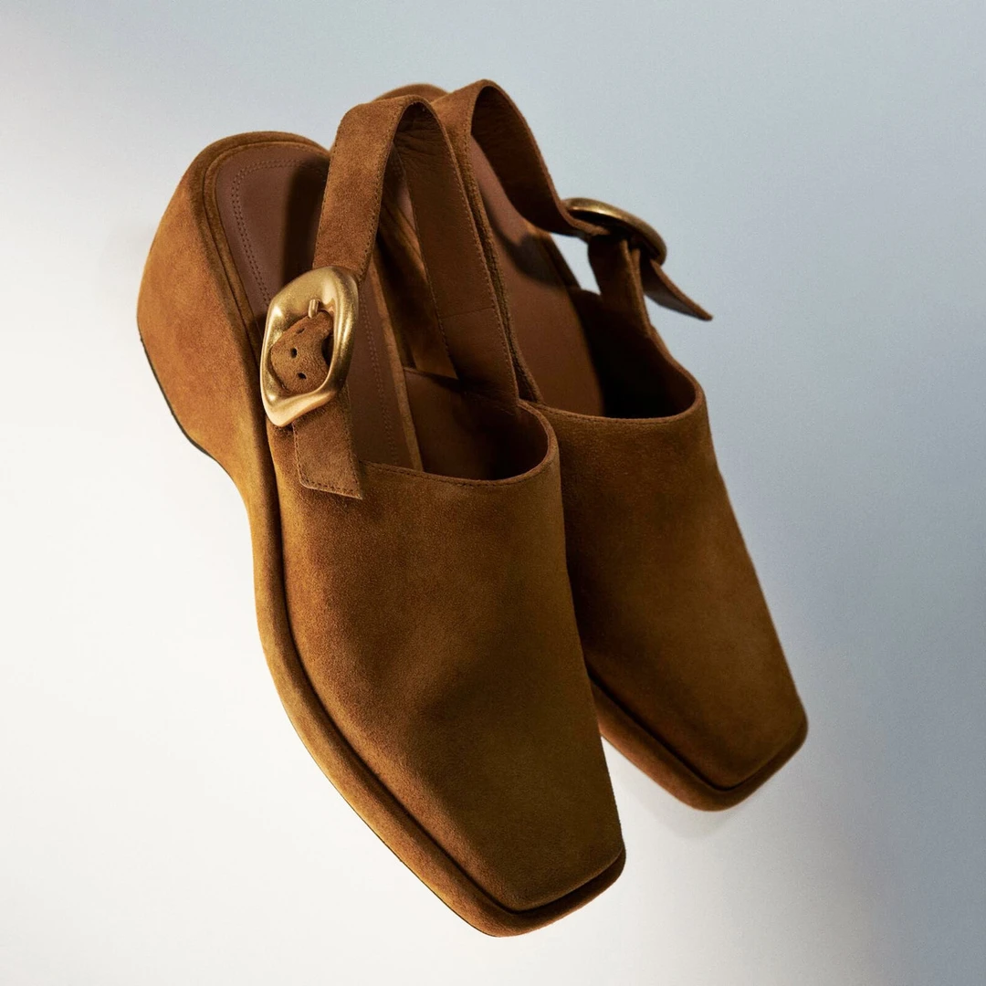 【JTG&SHOES 官方正品】2025新款欧美气质单鞋方头金属扣饰厚底女