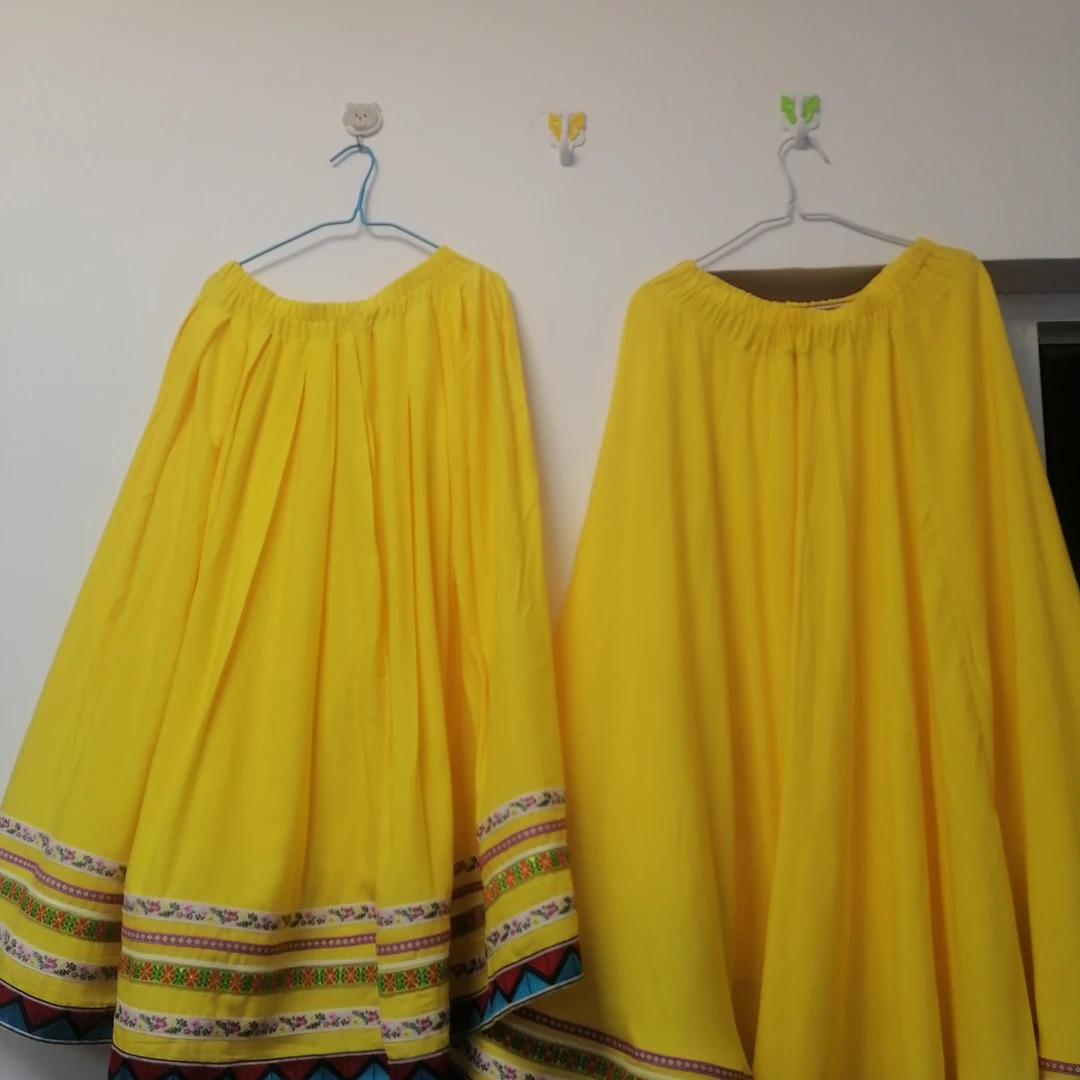 大摆裙百褶裙中长款双层民族风民族服饰