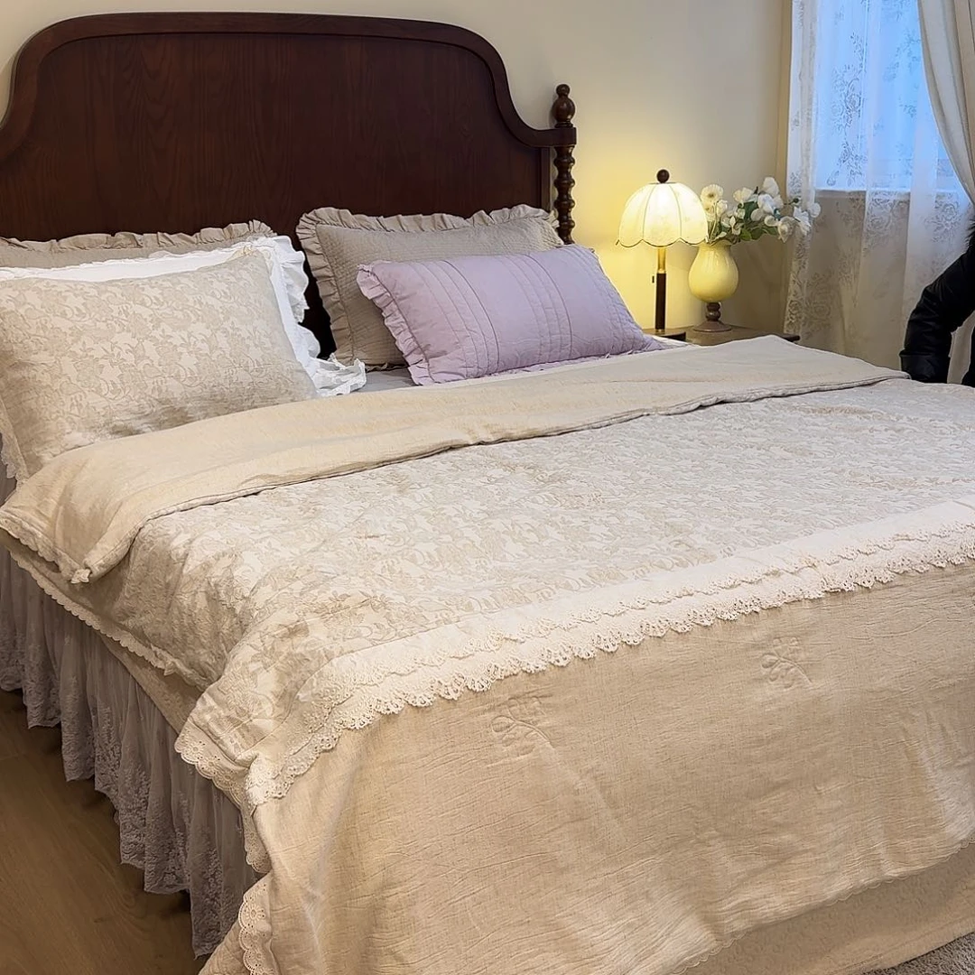 棉棉麻拼接四件套