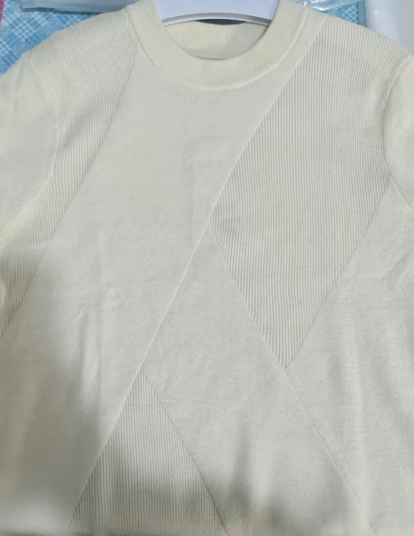 (G)0002K男士针织菱形格圆领休闲上衣