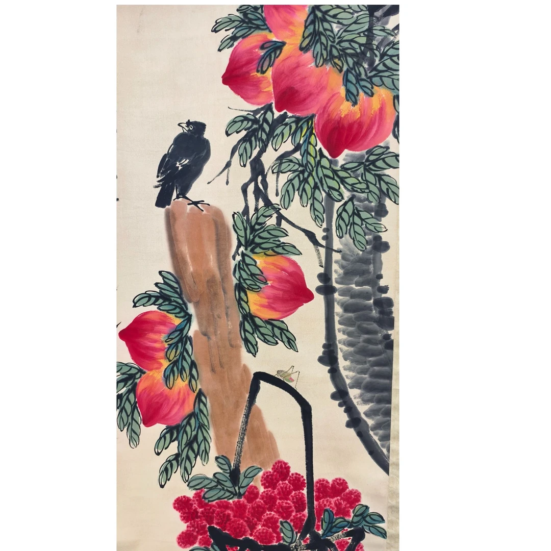 齐老款 花鸟立轴 135 65 7.8平尺