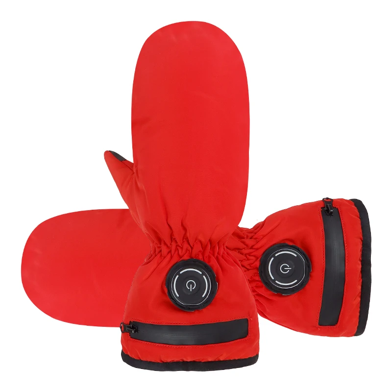 成人骑行可充电按键发热手套防水加绒加厚防风保暖冬季电热手套