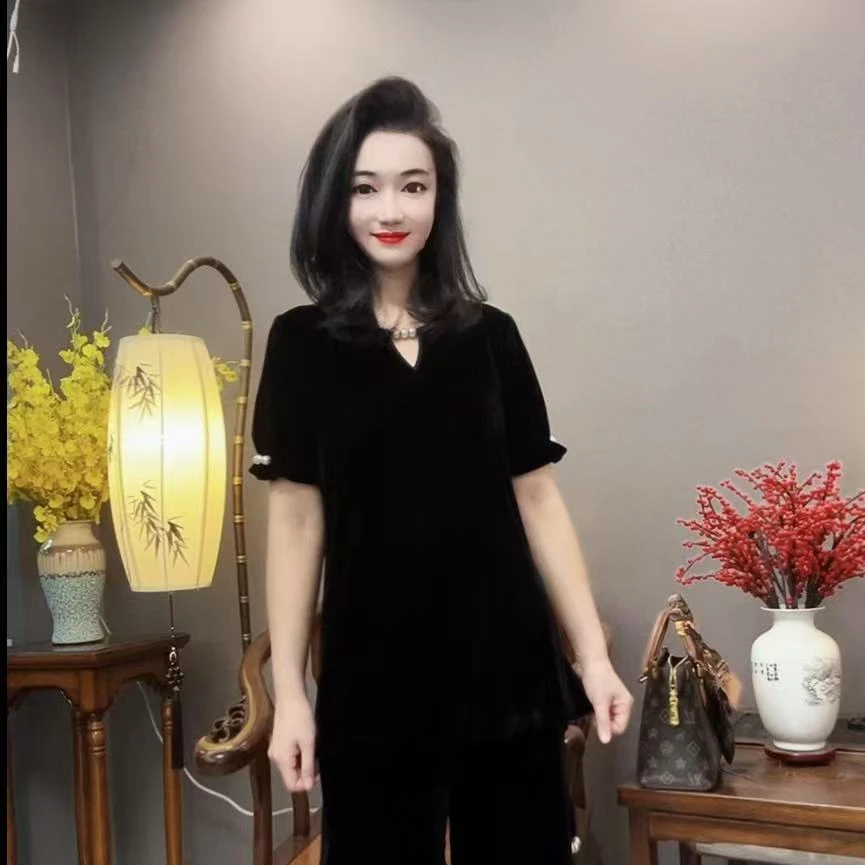 【峰姐优品】时尚设计串珍珠丝绒大衫9052【NY】