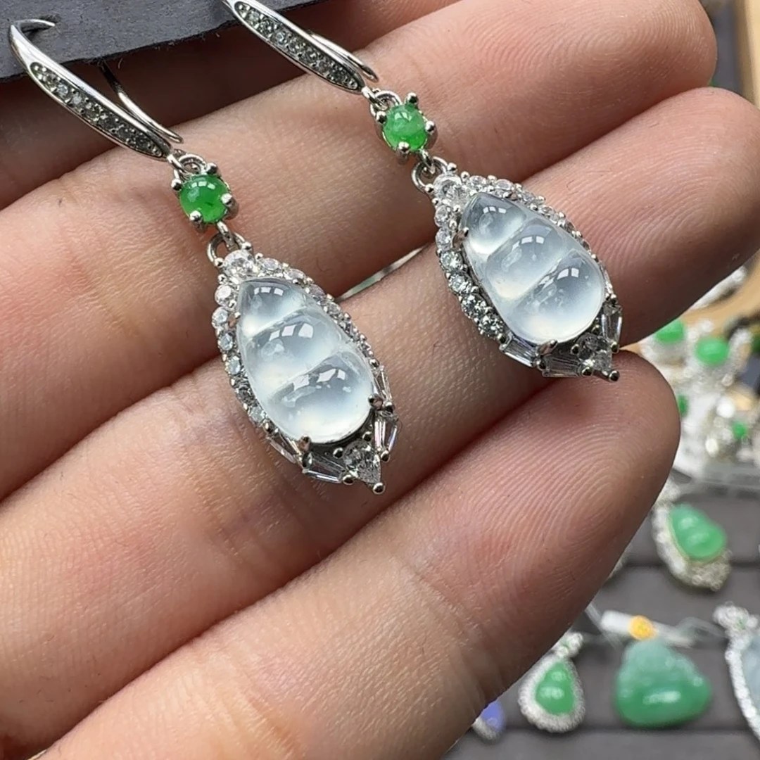 翡翠银S925镶嵌戒指天然缅甸翡翠A货