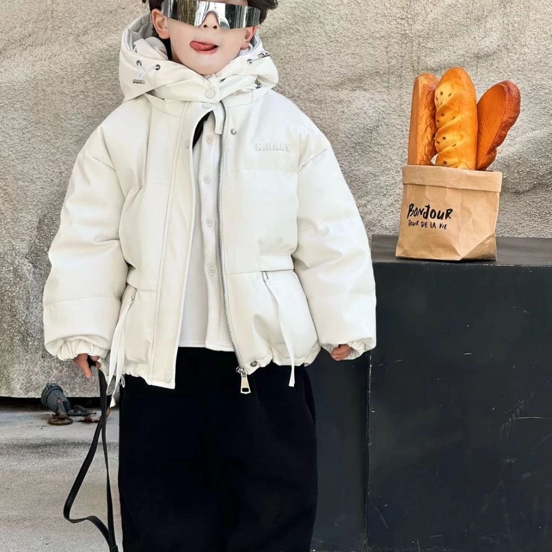 男童冬季新款韩版痞帅机车皮棉服外套2025年韩版男女宝中小童棉服