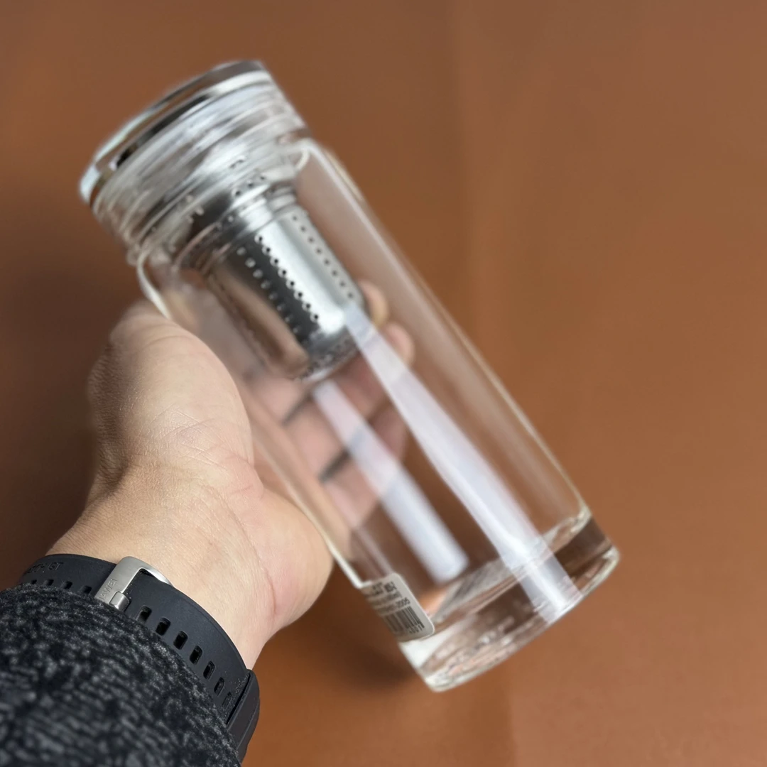 加厚单层大容量结实耐用高档商务透明车载泡茶玻璃杯