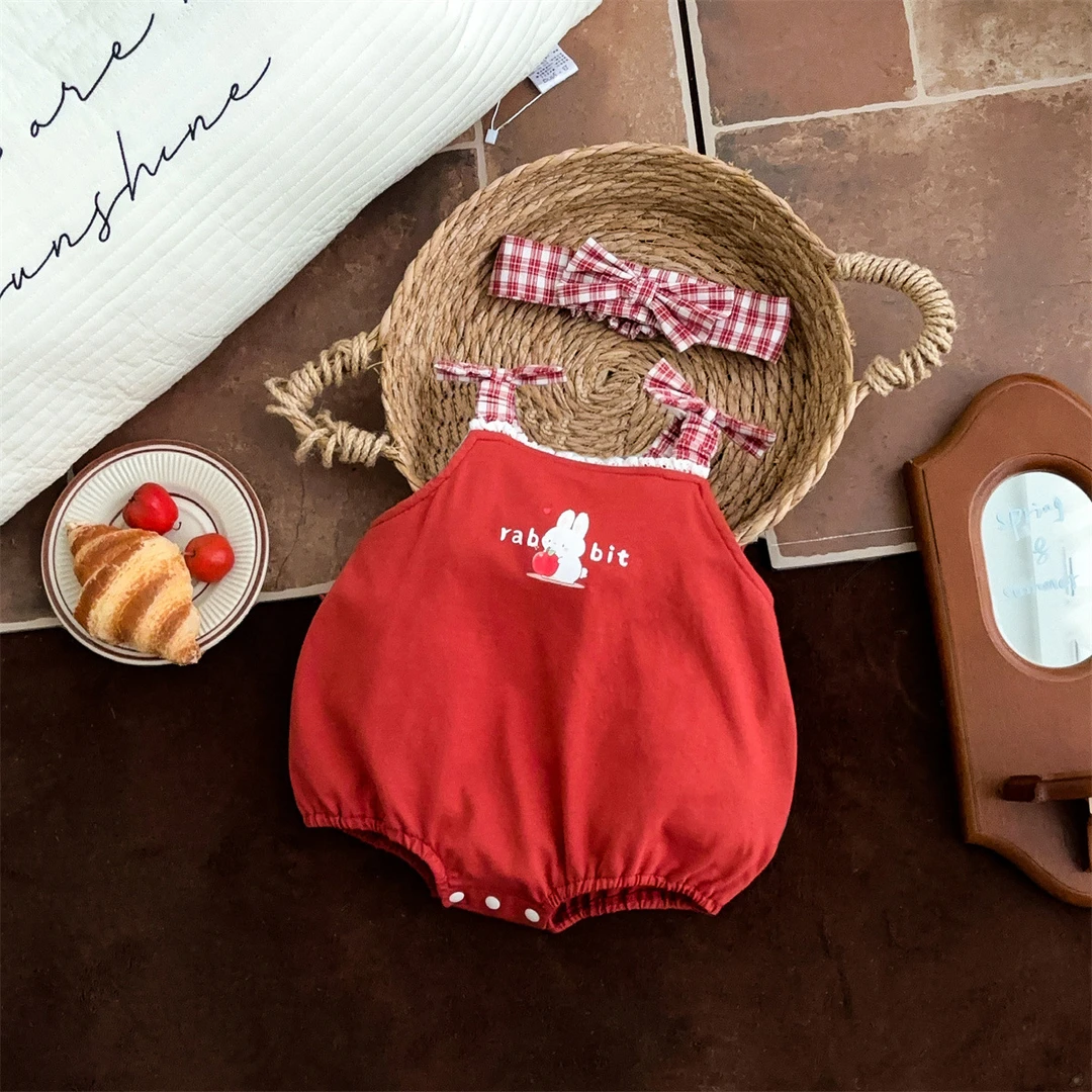 婴儿衣服夏装新生儿连体衣超萌夏季薄款满月百天女宝宝吊带包屁衣