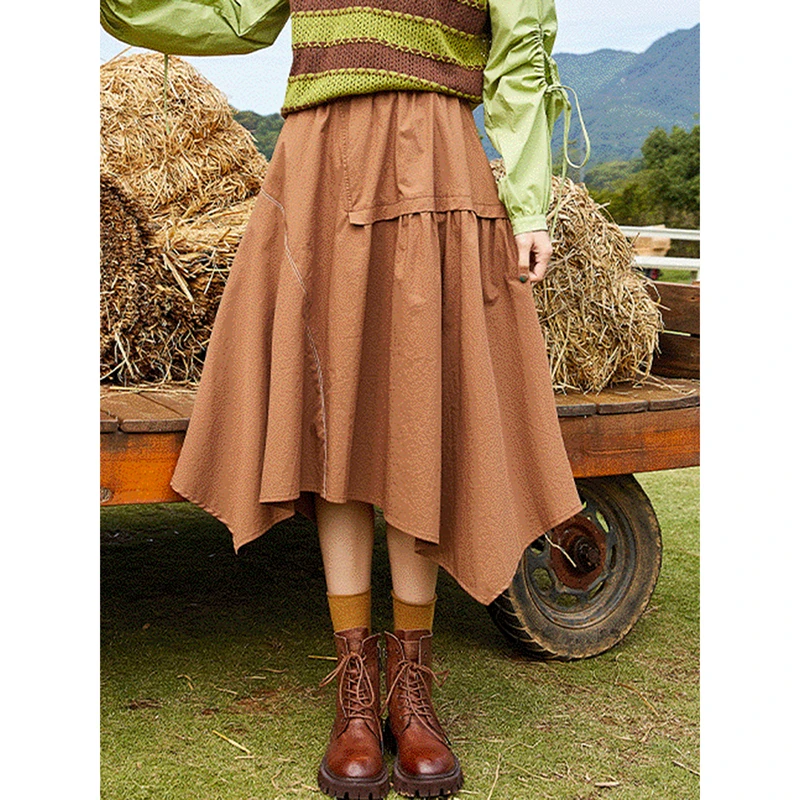 32126【觅系列】不规则拼接半身裙31MX55C168