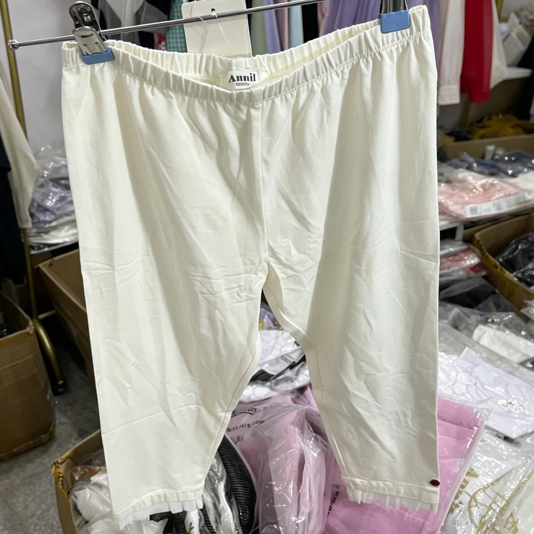 安家女童夏季新款韩版清新甜美七分打底裤百搭休闲