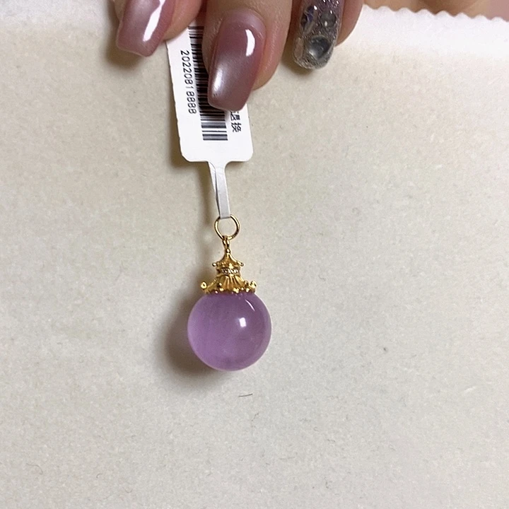 锂辉石银S925镶嵌紫锂辉高冰收藏级龙珠16+