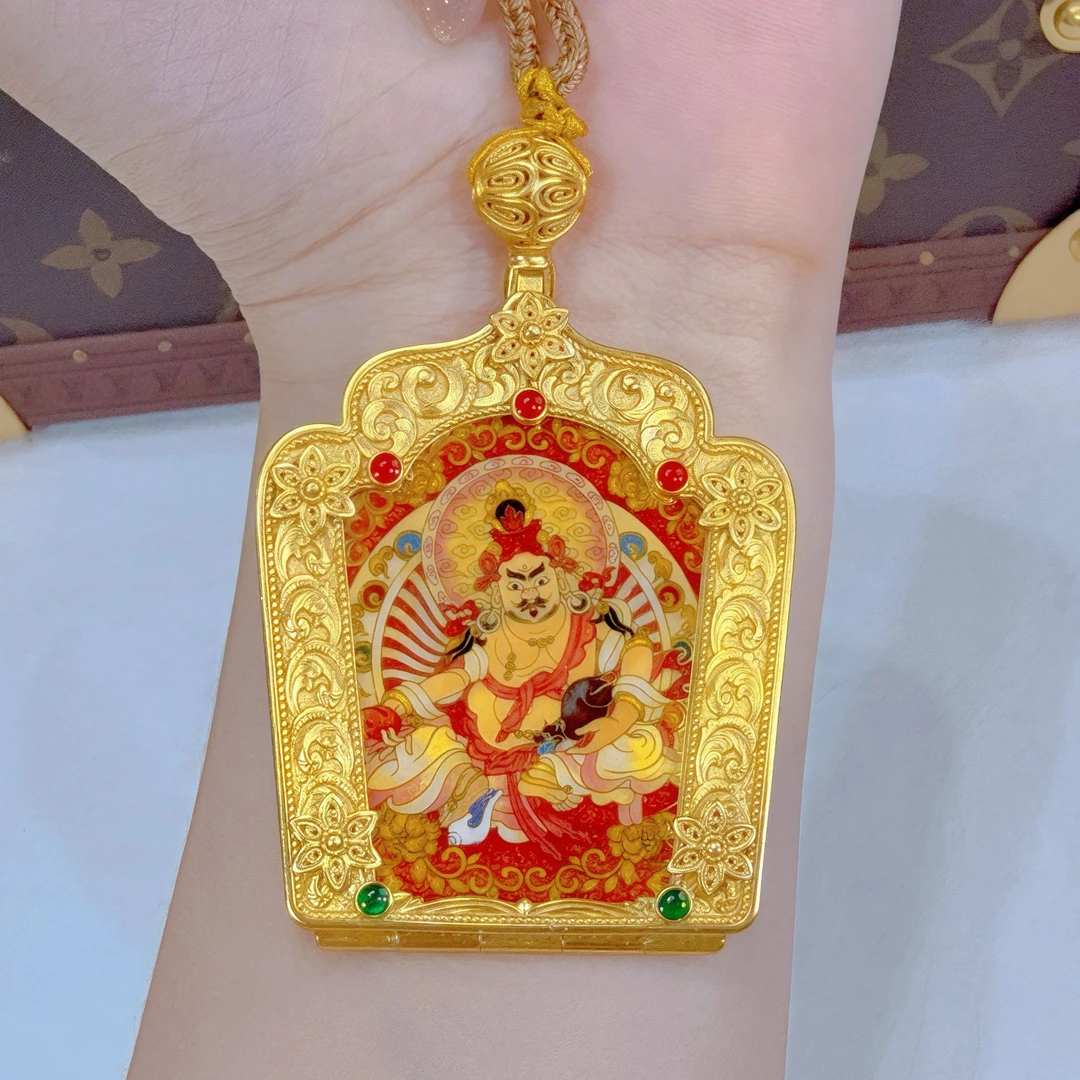 【苏妮法】足金999 唐卡财神吊坠古法烧蓝传承系列中式祝福精致精美