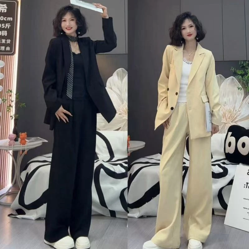 【雅希定制】高级感气质黑色西装套装新款轻奢休闲西装两件套1518