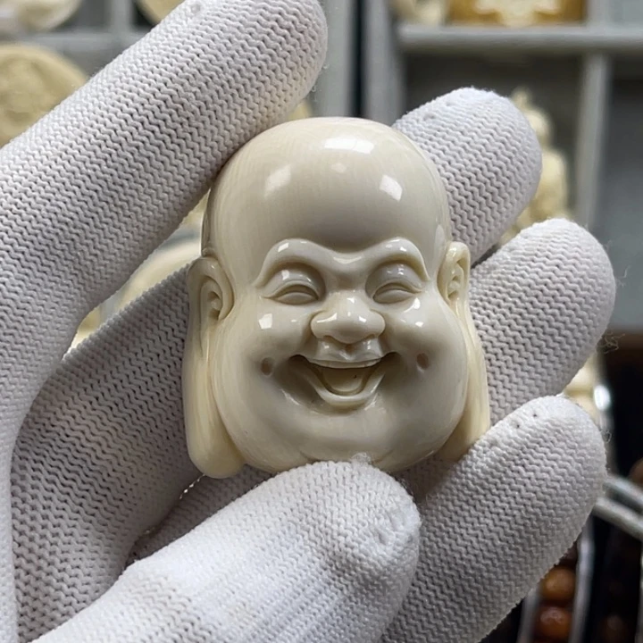 点***换纯手工弥勒佛头吊坠配饰猛犸