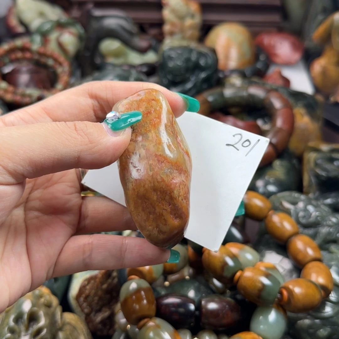 岫岩河磨玉（透闪石质玉）手把未镶嵌